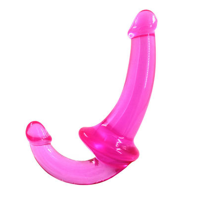Dual Sided TPE Realistic Strap On Penis Dildo Crystal Pink