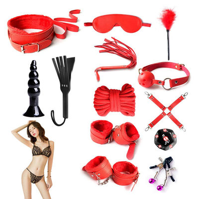 BDSM Adult Bed Restraints 13pcs Adult Bondage Kits Ball Mouth Gag Handcuffs