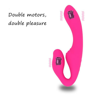 10 Modes Silicone Clit Vibrator Sex Toy IPX5 Strapless Double Ended Dildo