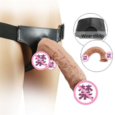 Wearable TPR  Strap On Penis Dildo Hands Free Adjustable Harness Anal